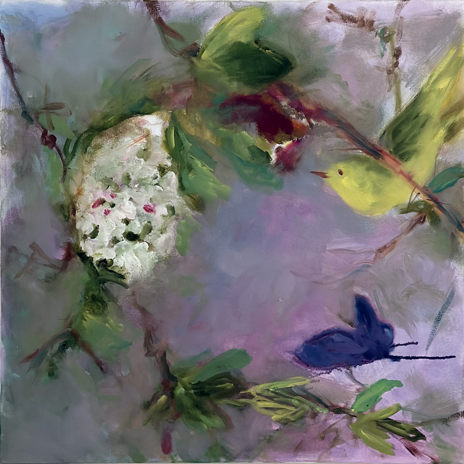 Hydrangea and Birds